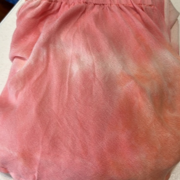 Kori Tie Dye Woven Tube Top Ruffle Jumpsuit  Pink & Peach NWT - Sz M - Picture 7 of 7